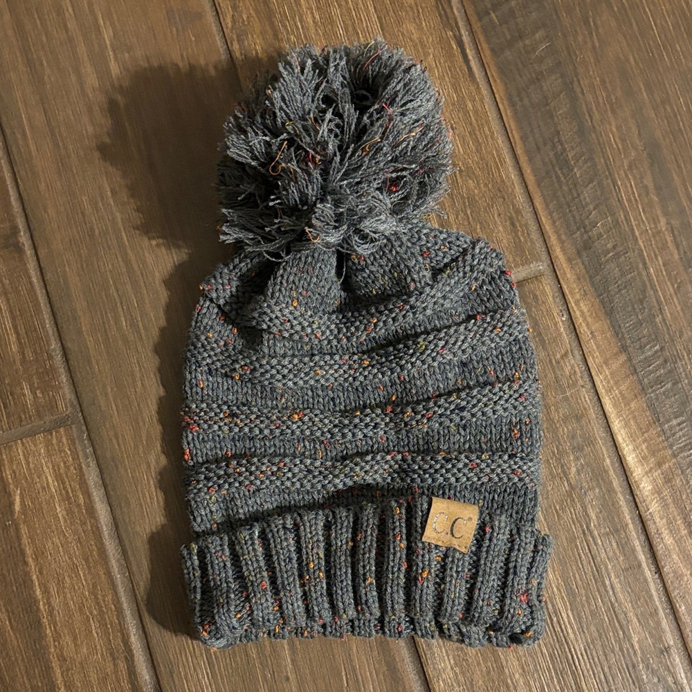 Oversized CC Beanie- Gray